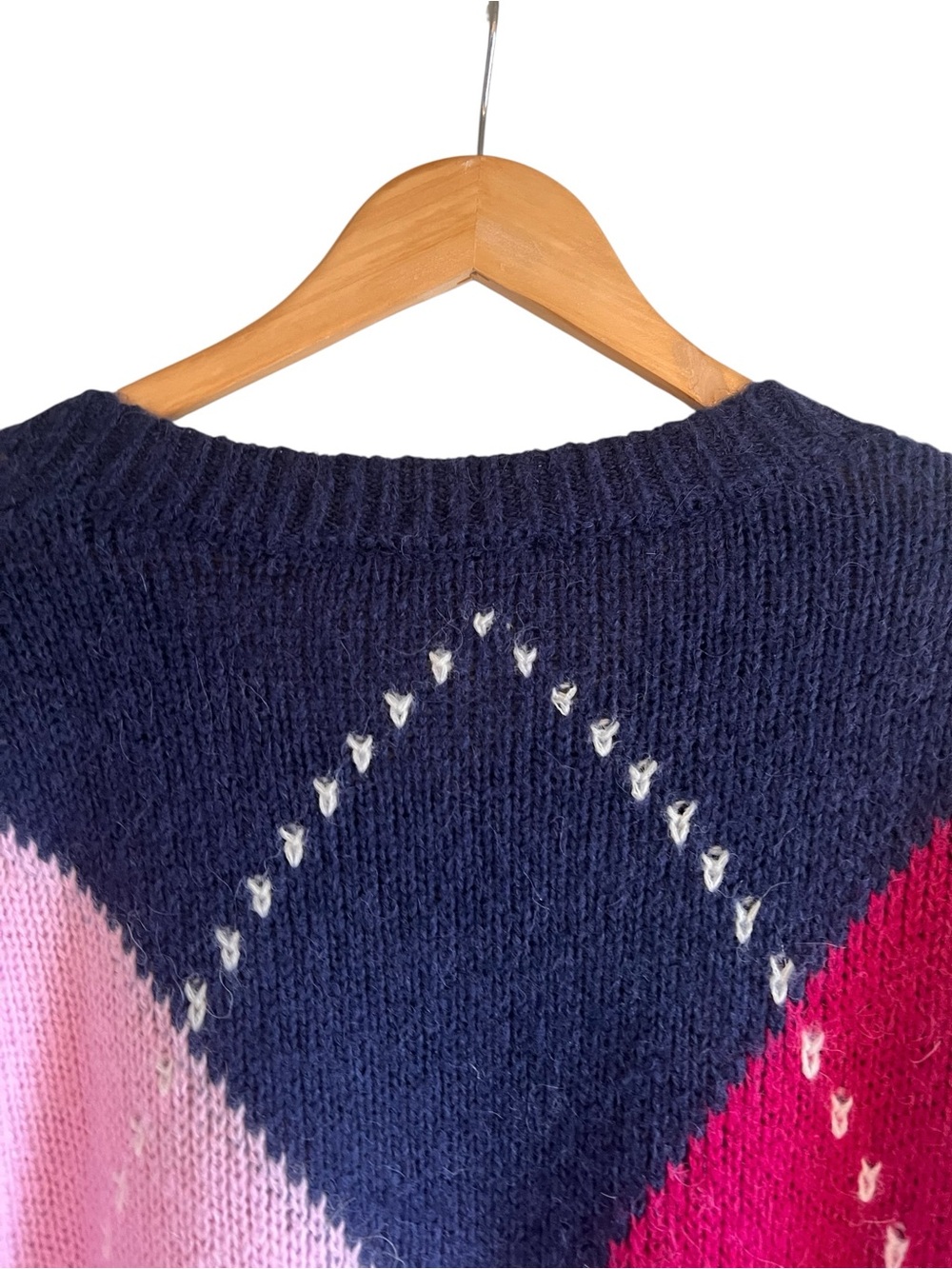 Olsen Olivia argyle sweather in soft alpaca knit sweater Sz M like new condition - Picture 10 of 13